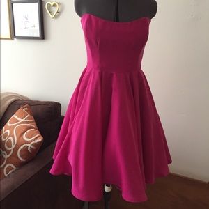 Pink strapless dress fit & flare Allison Paris